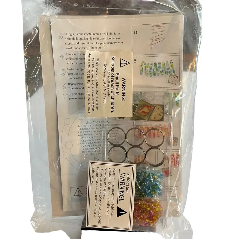 Simply Beads Kit of the Month Club Beading Party Glass Charms Set Sealed